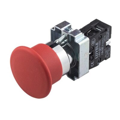 Red Momentary Mushroom Head Push Button Switch 40mm