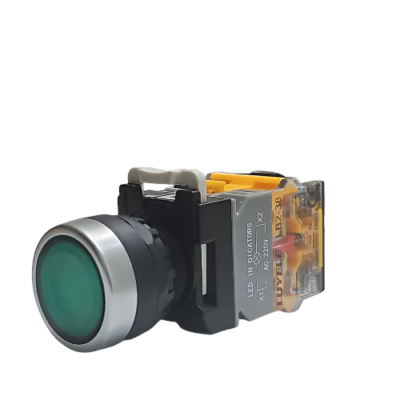 Illuminated Latching Green Push Button Switch 38 Series